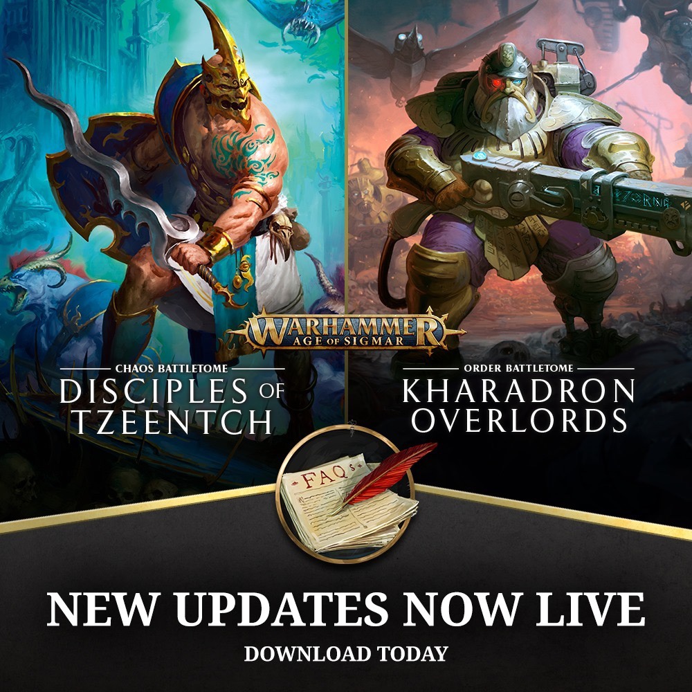 Kharadron and Disciples of Tzeentch Battletome FAQ and Errata has arrived